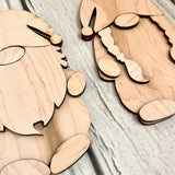 Handmade Gnome Signs DIY Kits for Adults Interchangeable Sign, Unpainted Wood Make Your Own Sign