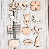 Gnome Kit Interchangeable Sign Unpainted Wood, Handmade Gnome Supplies DIY Kits for Adults