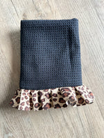 Leopard Print Kitchen Towel, Ruffle Kitchen Towel, Housewarming Gift for Women
