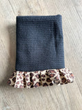 Leopard Print Kitchen Towel, Ruffle Kitchen Towel, Housewarming Gift for Women
