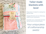 Elephant Blanket Baby Girl Rag Quilt, Pink Crib Bedding Homemade Quilts, Baby Girl