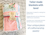 Floral Rag Quilts for Sale, Baby Girl Quilts, Blue and Pink Rose Baby Blanket & Crib Bedding for Girls