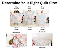 Cow Baby Blanket Pink Comforter Baby Girl Rag Quilt, Baby Girl Quilts, Floral Crib Bedding to Twin Bed Spread Size for Girls