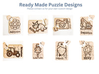 Cactus Personalized Small Wooden Puzzles Custom Game, Bulk Birthday Party Favor and Make and Take for Kids