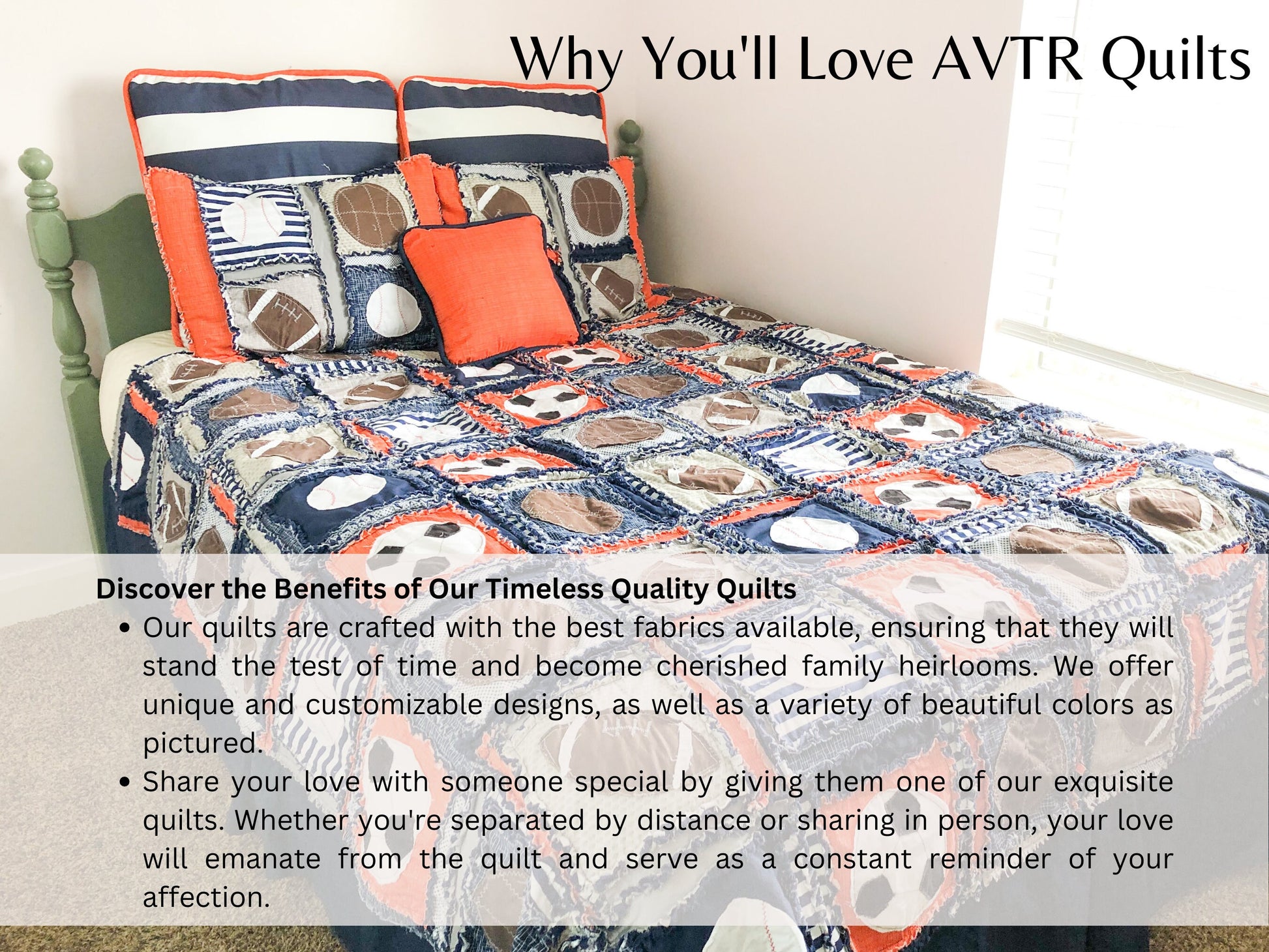 Sports Theme Rag Quilt – Crib to Twin Size Nursery Bedding for Baby Boy - A Vision to Remember