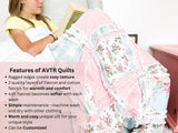 Girl Rag Quilt Toddler Bedding | Twin Size Girls Quilt, Big Handmade Rag Quilts, Queen | Full | Double | King Size Pink Blue Quilt for Girls