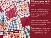 Floral Boho Baby Girl Mini Crib Quilt for Baby Girl Bedding, Girls Quick Ship Quilts, Dusty Rose Blue and Burgundy Rag Quilt for Girls - A Vision to Remember