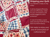 Floral Boho Baby Girl Mini Crib Quilt for Baby Girl Bedding, Girls Quick Ship Quilts, Dusty Rose Blue and Burgundy Rag Quilt for Girls - A Vision to Remember