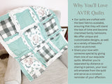 Elephant Blanket Baby Boy Rag Quilt, Elephant Quilts, Sage Green Crib Bedding Homemade Quilts for Boys