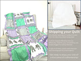 Elephant Baby Blanket Baby Girl Bedding, Elephant Quilts, Multiple Sizes including Twin Quilt, Toddler Quilt, Purple Mint Rag Quilt for Girl - A Vision to Remember