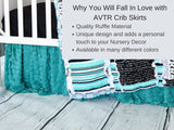 Mint Green Ruffle Crib Skirt Baby Bedding, Baby Girl Crib Skirts, Teal Nursery Bedding for Baby Girls