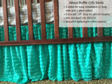 Mint Green Ruffle Crib Skirt Baby Bedding, Baby Girl Crib Skirts, Teal Nursery Bedding for Baby Girls
