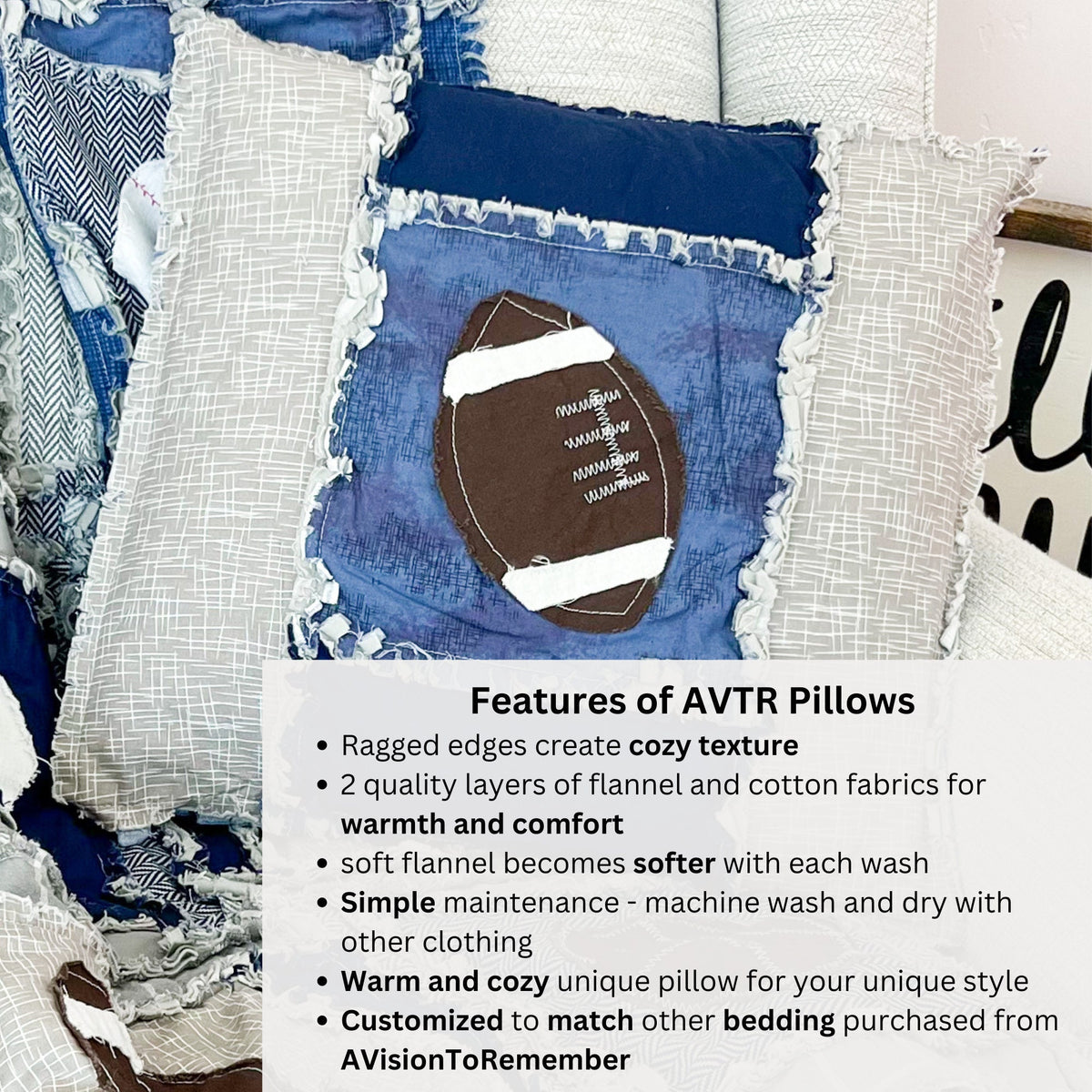 Sports Pillow Sham Bedroom Accessories, Coordinating Throw, Standard, Lumbar Pillow to AVTR Bedding - A Vision to Remember