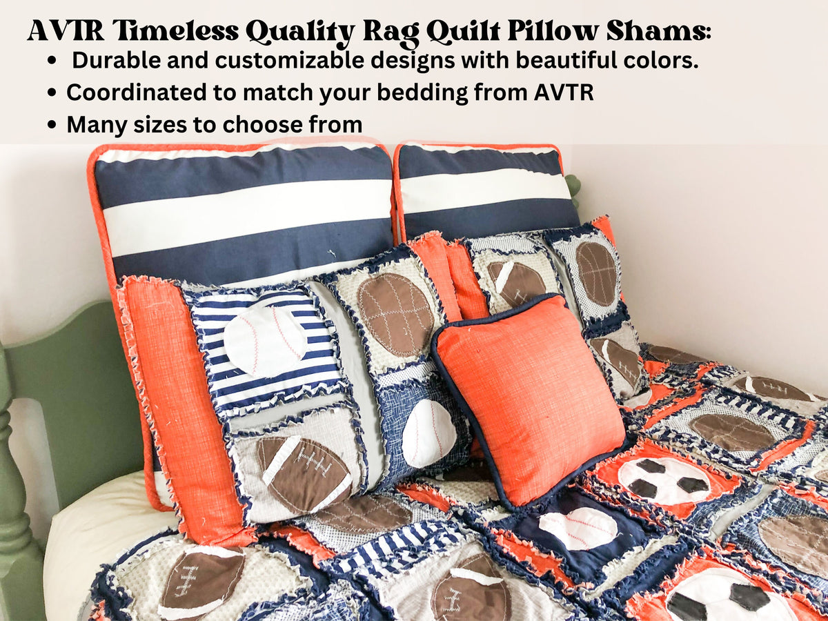 Sports Pillow Sham Bedroom Accessories, Coordinating Throw, Standard, Lumbar Pillow to AVTR Bedding - A Vision to Remember