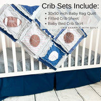 Sports Nursery Bedding Handmade Quilts for Sale, Sports Theme Rag Quilt, Twin Bedding also Available, Baby Boy