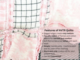 Pink and Black Baby Girl Rag Quilt, Baby Girl Quilts, Toile Plaid Handmade Quilts Baby Girl Bedding - A Vision to Remember