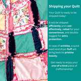 Floral Baby Girl Minky Mini Crib Quilt, Girls Quick Ship Quilts, Yellow Teal Pink Soft Rag Blanket for Girls