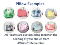 Coral Pink and White Buffalo Plaid Pillow, Ruffle Pillow Plus Other Colors, Gingham Pillows for Home