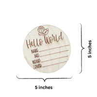 Football Wooden Baby Birth Announcement, Newborn Hospital Disc, 5x5 inches Sports Baby Shower Gift for Boys