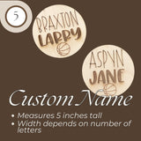 Football Wooden Baby Birth Announcement, Newborn Hospital Disc, 5x5 inches Sports Baby Shower Gift for Boys