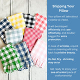 Coral Pink and White Buffalo Plaid Pillow, Ruffle Pillow Plus Other Colors, Gingham Pillows for Home