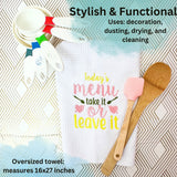 Today's Menu: Take it Or Leave It, Funny Kitchen Towels Microfiber Cloth, Whimsical Kitchen, Custom Colors