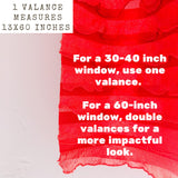 Red Valances Sheer Curtain, Short Curtains Window Toppers for Nursery, Kitchen Decor, Living Room Valance