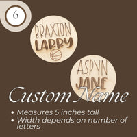 Basketball Wooden Monthly Milestone Cards, Sports Baby Milestone Cards, 3x3 inches Baby Shower Gift for Boys
