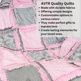 Shabby Baby Blanket Pink Crib Bedding, Baby Girl Rag Quilt, Patchwork Baby Quilt Floral Comforter Bed Spreads, Baby Girl