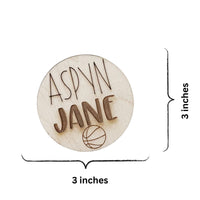 Basketball Wooden Monthly Milestone Cards, Sports Baby Milestone Cards, 3x3 inches Baby Shower Gift for Boys