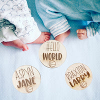 Basketball Wooden Monthly Milestone Cards, Sports Baby Milestone Cards, 3x3 inches Baby Shower Gift for Boys