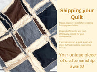Baby Boy Rag Quilt, Handmade Quilts for Sale, Soft Flannel Boys Bedding, Tan and Neutral Baby Quilt, Heirloom-Quality Baby Bedding