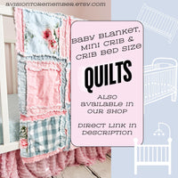 Girl Rag Quilt Toddler Bedding | Twin Size Girls Quilt, Big Handmade Rag Quilts, Queen | Full | Double | King Size Pink Blue Quilt for Girls