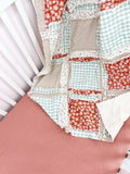 Floral Crib Bedding Baby Girl Nursery Set| Rust, Cream, Sage Green Handmade Infant Boho Blanket Decor | Rustic Shower Gift Newborn & New Mom - A Vision to Remember