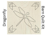 Dragonfly Barn Quilt Group Painting Kit | DIY Dragonfly Door Sign Wood Door Hanger | Barn Quilt Pattern Designs