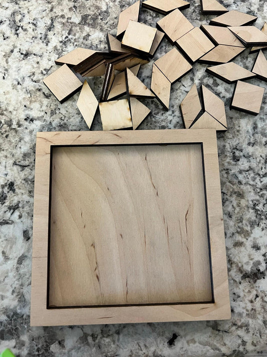 Heirloom Two Layer Puzzle | Mindful Zen Wood Puzzles | Creative Toy | Coffee Table Gemoetric Art & Games - A Vision to Remember