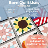 Unfinished Wooden Barn Quilt Block: HST Fun DIY Kit | DIY Kit for Women Paintable Wood Quilts