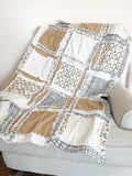 Baby Rag Quilt, Black and White Rainbow Baby Quilt, Neutral Baby Quilts, Tan Quilt for Sale Handmade for Baby - A Vision to Remember