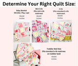 Flower Pink Crib Bedding Set with Girl Baby Blanket, Baby Girl Rag Quilt, Floral Homemade Quilts Baby Nursery for Girl - A Vision to Remember