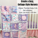 Beach Theme Nursery Ocean Baby Quilt – Nautical Crib Bedding, Seascape Blanket, Seashell Coastal Decor, Pink & Purple | New Mom Newborn Gift - A Vision to Remember