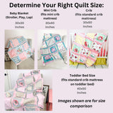 Bright Girl Bedroom Baby Blanket | Pink Crib Bedding Girl Crib Size Quilts | Turquoise Blue, Lime Green, Hot Pinks Bedspread Nursery Decor - A Vision to Remember