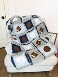 Sports Baby Blanket | Baseball Football Basketball Rag Quilt | Boy Crib Bedding | Toddler & Twin Sizes | Athletic Nursery Gift - A Vision to Remember