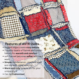 Cowboy Nursery Rag Quilt | Western Baby Blanket | Navy Tan Boy Bedding | Handmade Patchwork | Southwest Crib Comforter | Rustic Rodeo Decor - A Vision to Remember