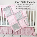 Pink Comforter Handmade Quilts, Baby Girl Rag Quilt, Also in Mini Crib Baby Blanket and Toddler Bedding Girl - A Vision to Remember