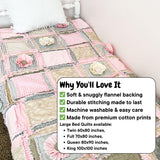 Pink Comforter Rag Quilts for Sale, Toddler Bedding Girl, Tan Floral Twin Bed Spread, Queen Size Quilts for Bedrooms - A Vision to Remember