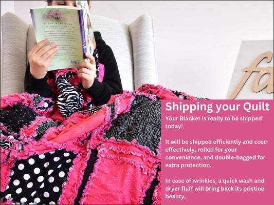 Gothic Bedding Homemade Quilts, Queen Size Quilts, Lap Quilts Handmade Quilts, Teen Girl Room Decor | Hot Pink Black King, Queen, Full Twin - A Vision to Remember