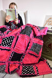 Gothic Bedding Homemade Quilts, Queen Size Quilts, Lap Quilts Handmade Quilts, Teen Girl Room Decor | Hot Pink Black King, Queen, Full Twin - A Vision to Remember