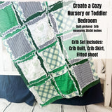 Golf Themed Baby Quilt | Green Rag Blanket for Nursery | Sports Crib Bedding | Toddler Boy Shower Gift | Handmade Patchwork Throw - A Vision to Remember