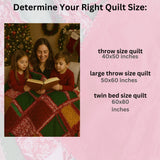 Cozy Rag Quilt | Holiday Throw Blanket | Cozy Large Throw or Twin Quilt | Red Green Patchwork Bedding | Red Winter Quilt Gifts - A Vision to Remember