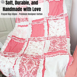 Pink Bows Crib Bedding for Girls | French Toile Baby Girl Rag Quilt - A Vision to Remember